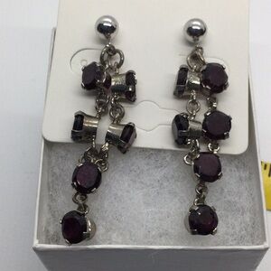 Woman’s Vintage Pierced Garnet Earrings they can dress any outfit. #35